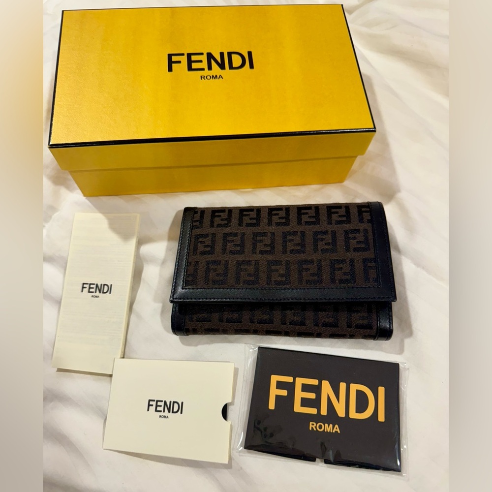 Fendi signature pattern wallet